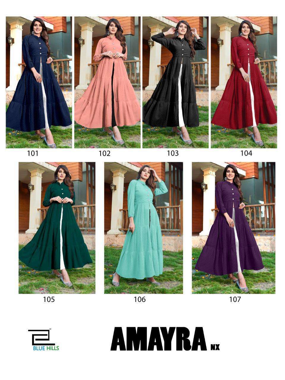 BLUE HILLS PRESENTS AMAYRA NX HEAVY GEORGETTE WITH BUTTI WHOLESALE GOWN